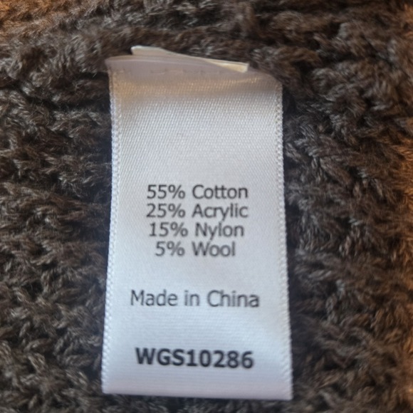 Market & Spruce Chocolate Brown Wide Knit Open Front Cardigan Sweater Womens Med - Picture 6 of 11